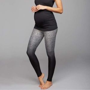 Beyond The Bump Space Dye Ombre Grey To Black Buttery Soft Maternity Leggings M